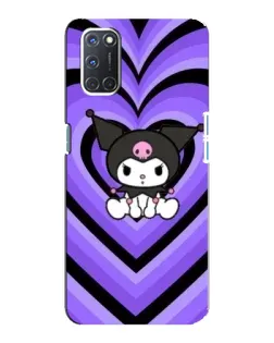 Чохол для OPPO A92 з картинкою «Kuromi та фіолетові серця»