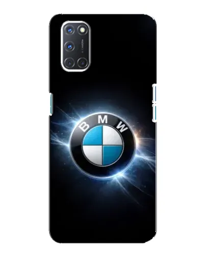 Чехол для OPPO A92 с картинкой «BMW — неоновое сияние»