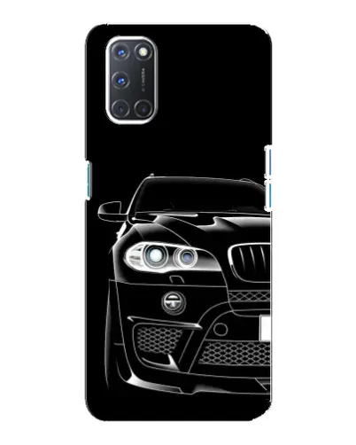 Чехол для OPPO A92 с картинкой «Темный силуэт BMW»