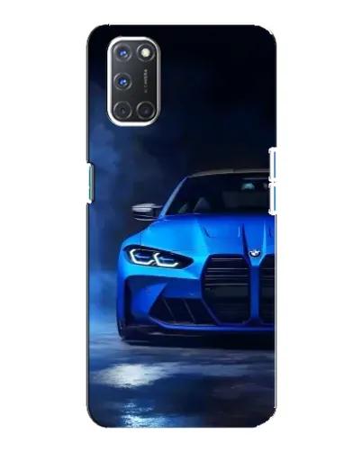 Чехол для OPPO A92 с картинкой «Голубая BMW M4»