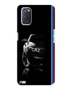 Чехол для OPPO A92 с картинкой «Силуэт BMW в темноте»