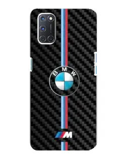 Чехол для OPPO A92 с картинкой «Эмблема BMW и карбон»