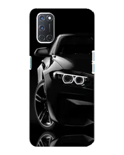 Чехол для OPPO A92 с картинкой «Черная BMW — профиль»