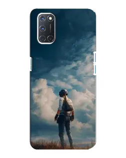 Чехол для OPPO A92 с картинкой «Герой PUBG на скале»