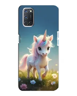 Чехол для OPPO A92 с картинкой «Единорог на поляне»