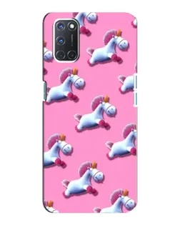 Чехол для OPPO A92 с картинкой «Единороги на розовом»