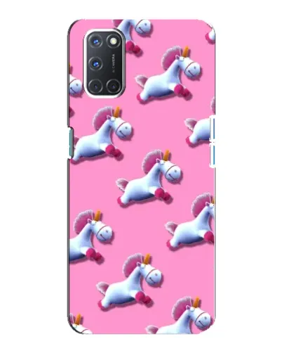 Чехол для OPPO A92 с картинкой «Единороги на розовом»