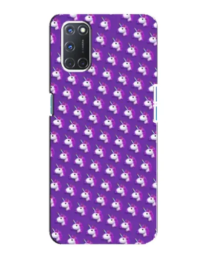 Чехол для OPPO A92 с картинкой «Единороги на фиолетовом»