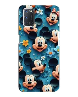 Чехол для OPPO A92 с картинкой «Паттерн Микки и Минни»