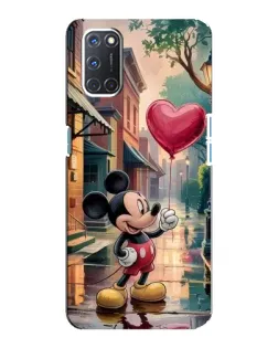 Чехол для OPPO A92 с картинкой «Микки и шарик-сердце»