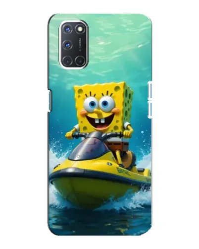 Чехол для OPPO A92 с картинкой «Спанч Боб на гидроцикле»