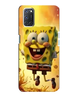 Чехол для OPPO A92 с картинкой «Губка Боб прыгает»