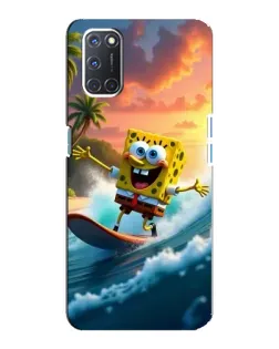 Чехол для OPPO A92 с картинкой «Губка Боб серфингист»
