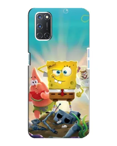Чехол для OPPO A92 с картинкой «Спанч Боб победитель»