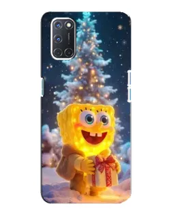 Чехол для OPPO A92 с картинкой «Рождественский Спанч Боб»