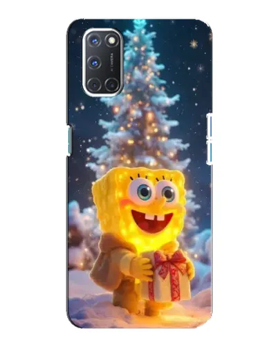 Чехол для OPPO A92 с картинкой «Рождественский Спанч Боб»