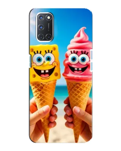 Чехол для OPPO A92 с картинкой «Спанч Боб мороженое»