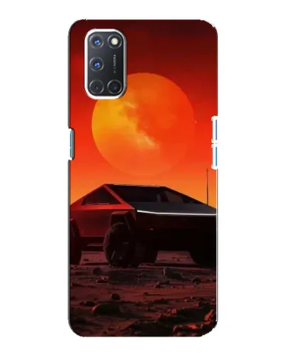 Чехол для OPPO A92 с картинкой «Cybertruck на Марсе»