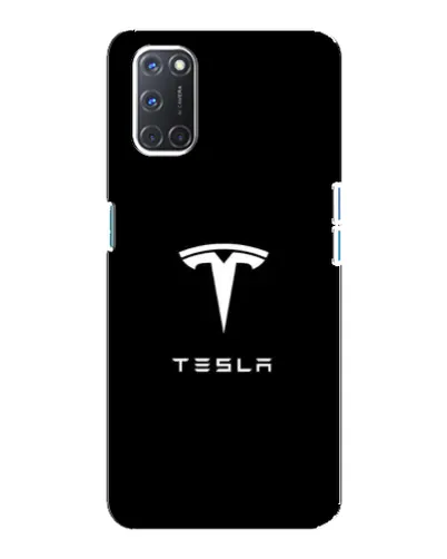 Чехол для OPPO A92 с картинкой «Tesla White Logo»