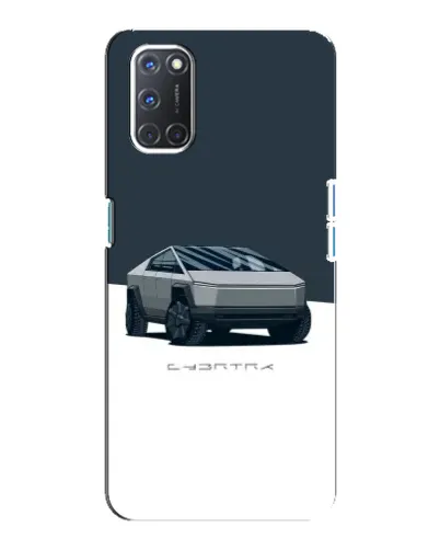 Чехол для OPPO A92 с картинкой «Серебристый Cybertruck Tesla»