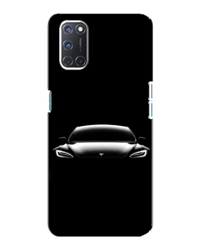 Чехол для OPPO A92 с картинкой «Фары Tesla Night»