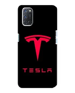 Чехол для OPPO A92 с картинкой «Tesla Red Logo»