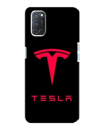 Чехол для OPPO A92 с картинкой «Tesla Red Logo»