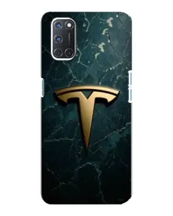 Чехол для OPPO A92 с картинкой «Мраморная Tesla Gold»