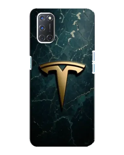 Чехол для OPPO A92 с картинкой «Мраморная Tesla Gold»