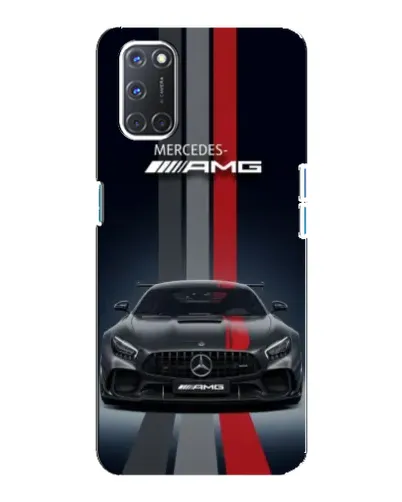 Чехол для OPPO A92 с картинкой «Mercedes — белый карбон»