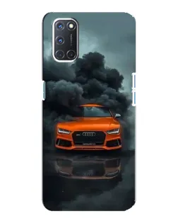 Чехол для OPPO A92 с картинкой «Audi в облаках дыма»