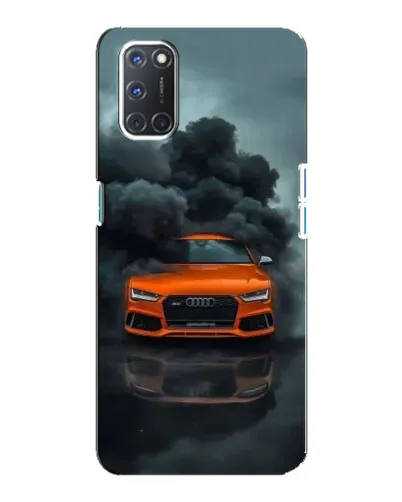 Чехол для OPPO A92 с картинкой «Audi в облаках дыма»