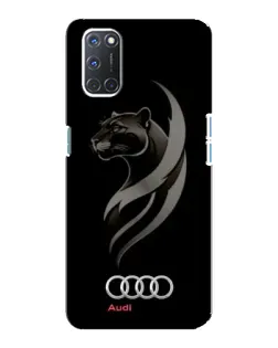 Чехол для OPPO A92 с картинкой «Графика — пантера и Audi»