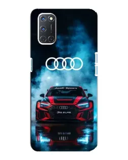 Чехол для OPPO A92 с картинкой «Audi Sport — неон»