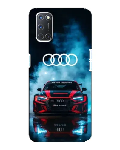 Чехол для OPPO A92 с картинкой «Audi Sport — неон»