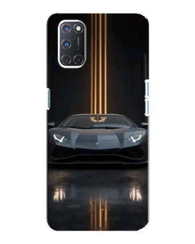 Чехол для OPPO A92 с картинкой «Lamborghini золотые линии»