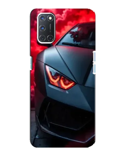 Чехол для OPPO A92 с картинкой «Lamborghini красное сияние»