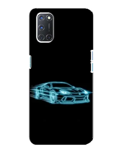 Чехол для OPPO A92 с картинкой «Неоновый контур Lamborghini»