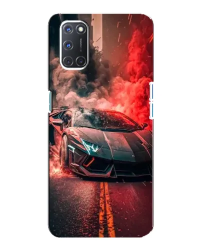 Чехол для OPPO A92 с картинкой «Lamborghini красный дым»