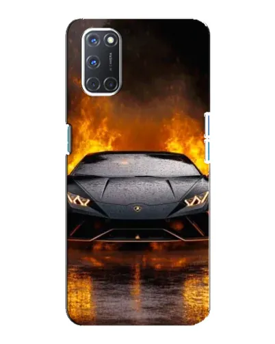 Чехол для OPPO A92 с картинкой «Lamborghini в огне»
