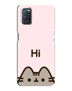 Чехол для OPPO A92 с картинкой «Пушин говорит Hi»