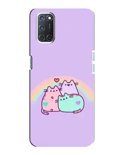 Чехол для OPPO A92 с картинкой «Радужные Пушины»