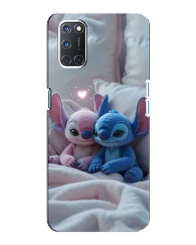 Чехол для OPPO A92 с картинкой «Плюшевые Стич Ангел»