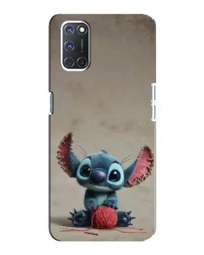 Чехол для OPPO A92 с картинкой «Стич на коричневом фоне»