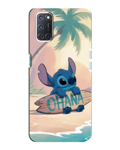 Чехол для OPPO A92 с картинкой «Стич на серфе»