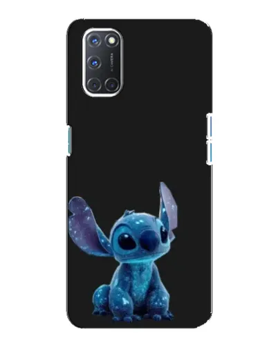 Чехол для OPPO A92 с картинкой «Стич на черном»