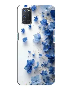 Чехол для OPPO A92 с картинкой «Голубой цветочный каскад»