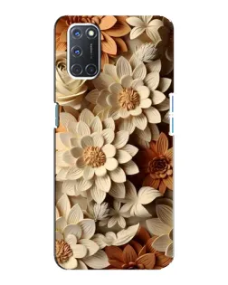 Чехол для OPPO A92 с картинкой «Бежевый флористический декор»