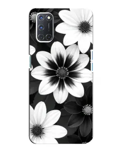Чехол для OPPO A92 с картинкой «Монохромные астры»