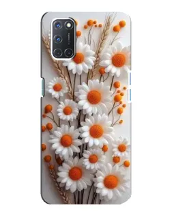 Чехол для OPPO A92 с картинкой «Белые сухоцветы»